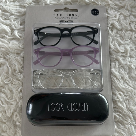 Rae Dunn Premium Reading Glasses Trio - Black, Lavender, Clear - Picture 1 of 7